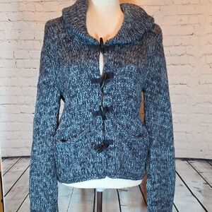 Moda International Black and Blue Women's Cardigan Size M